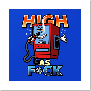 Funny AF Gas High Inflation Cartoon Meme Posters and Art